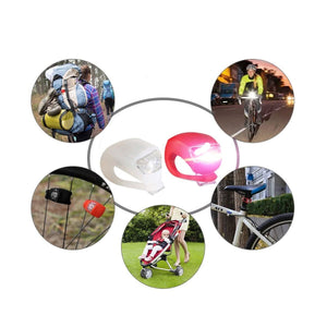 KIT 2 LUCI A LED POSIZIONE BICI SILICONE ANTERIORE POSTERIORE BICICLETTA LIGHT