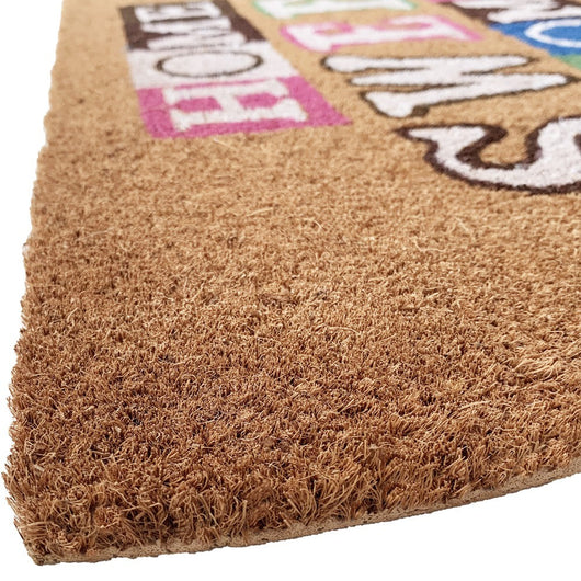 Zerbino Cocco Semiluna 38x68 Cm Moderno Antiscivolo Tappeto Ingresso Tappetino Entrata F