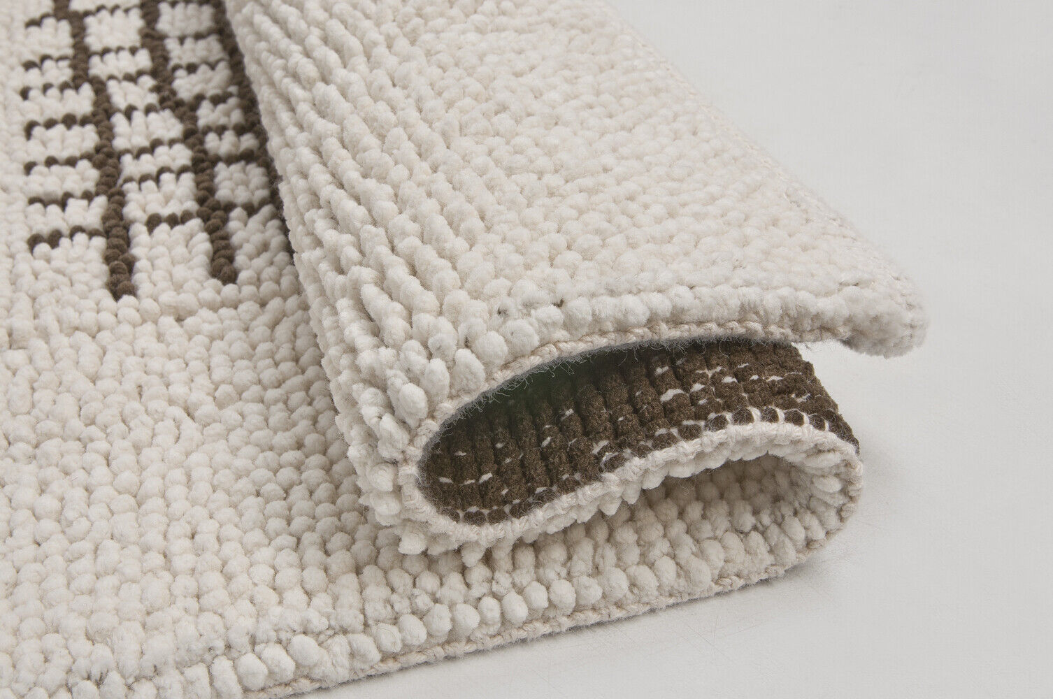 Tappeto Scendiletto Camera Bagno 65x140 cm Shaggy Puro Cotone Assorbente Antiscivolo Beige