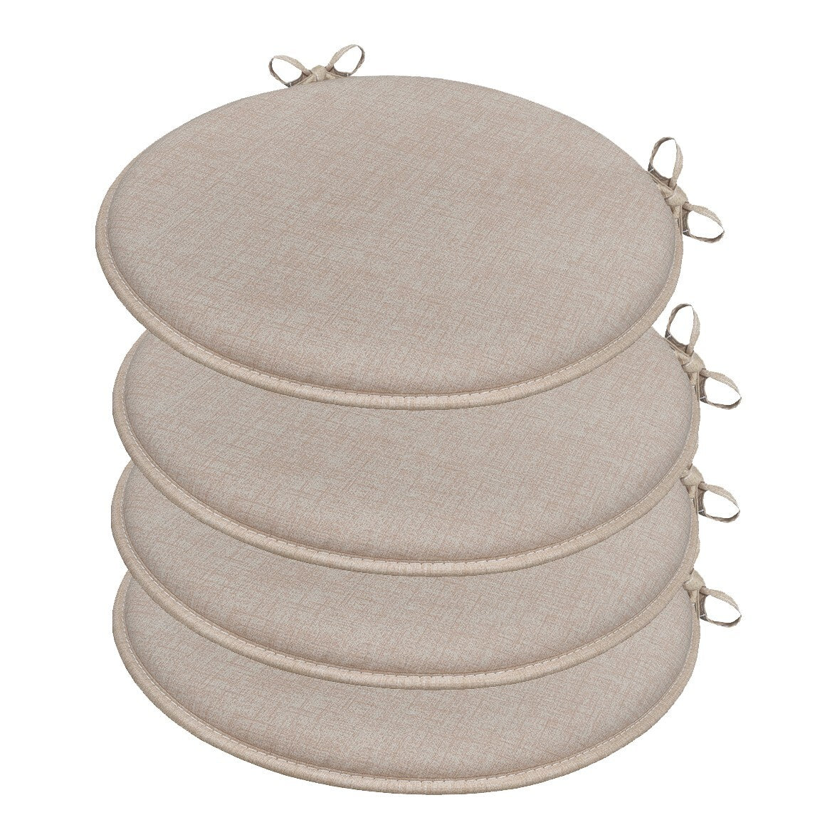 Set 4 Cuscini Sedia Marrone Rotondi Cotone Lavabili Morbidi Coprisedia Tondo Tinta Unita Pastello