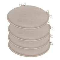 Set 4 Cuscini Sedia Marrone Rotondi Cotone Lavabili Morbidi Coprisedia Tondo Tinta Unita Pastello