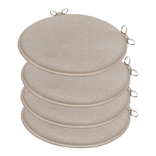 Set 4 Cuscini Sedia Marrone Rotondi Cotone Lavabili Morbidi Coprisedia Tondo Tinta Unita Pastello