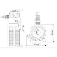 Pompa per acquario o laghetto 2000 litri all'ora 18 watt UVC con chiarificatore 9 watt 16_0002029