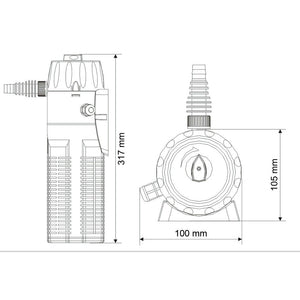 Pompa per acquario o laghetto 2000 litri all'ora 18 watt UVC con chiarificatore 9 watt 16_0002029