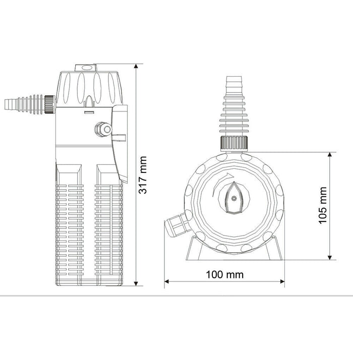 Pompa per acquario o laghetto 2000 litri all'ora 18 watt UVC con chiarificatore 9 watt 16_0002029