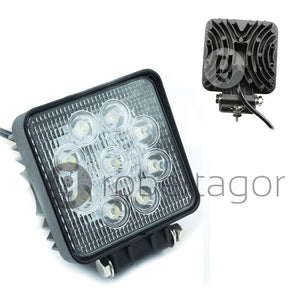 FARO SUPPLEMENTARE PROFONDITA AUTO FUORISTRADA 12V QUADRATO 9 LED 27W 6000K IP68