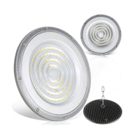 FARO INDUSTRIALE LED 100W DISCO ROTONDO UFO IP65 PLAFONIERA CAMPANA 6500K