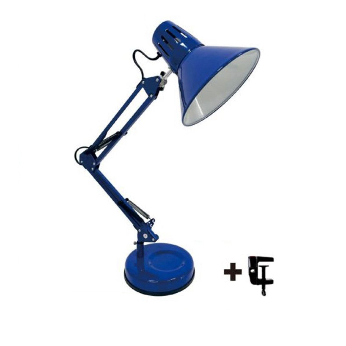LAMPADA ESTETISTA SNODABILE ORIENTABILE E27 BASE SCRIVANIA TAVOLO BLU TD-101
