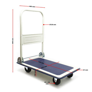 Carrello con pianale pieghevole fino a 150 kg trasporto attrezzature da magazzino 16_0002574