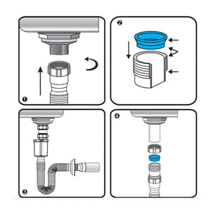 TUBO FLESSIBILE ANTIODORE DEODORIZZAZIONE 1-1/2 ACQUA LAVELLO SCARICO DGO-169