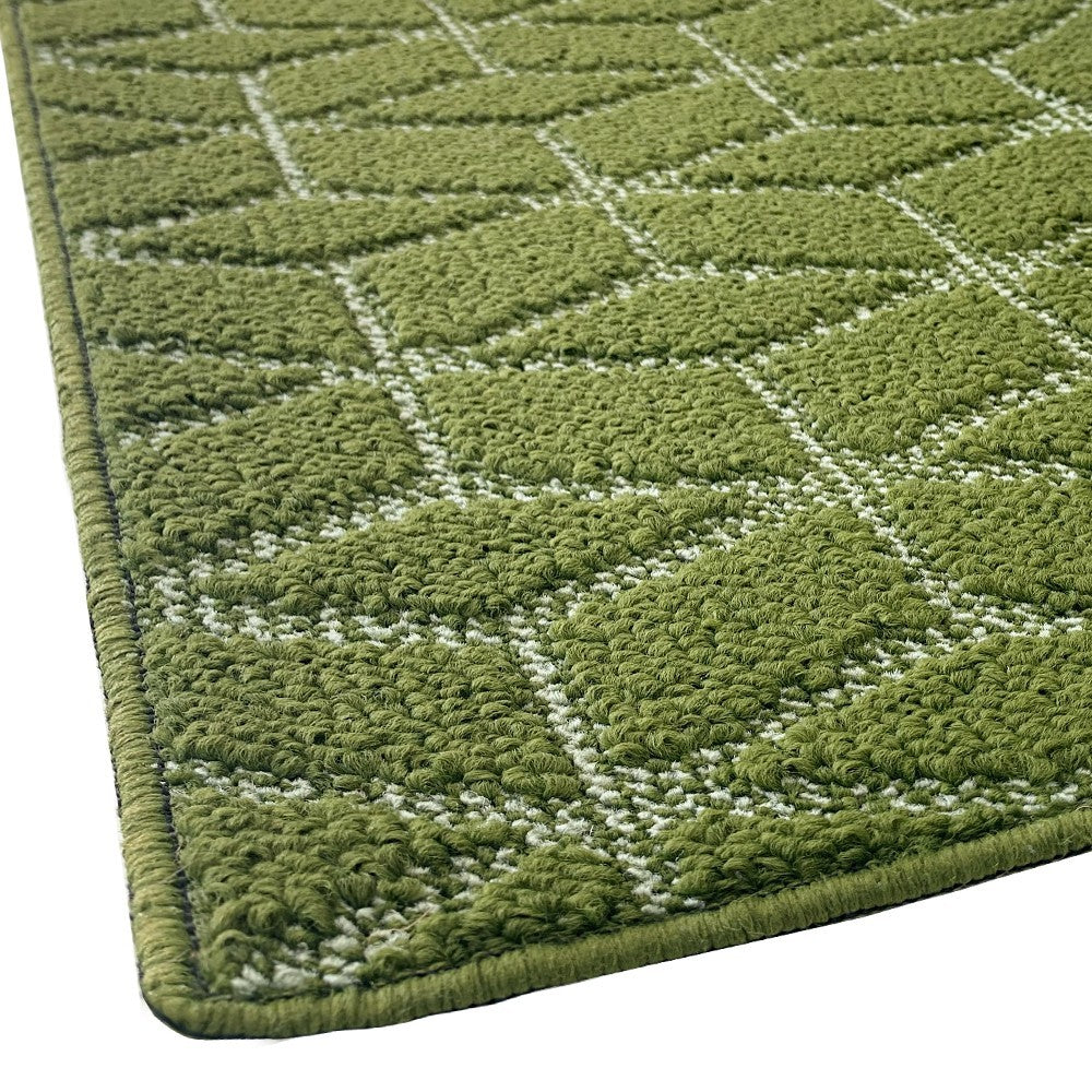 Zerbino Ingresso Interno Esterno Tessuto 3D Antiscivolo Tappeto Casa Assorbente Moderno Verde