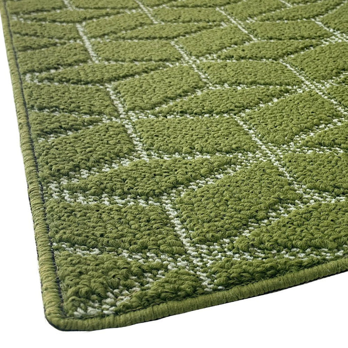Zerbino Ingresso Interno Esterno Tessuto 3D Antiscivolo Tappeto Casa Assorbente Moderno Verde