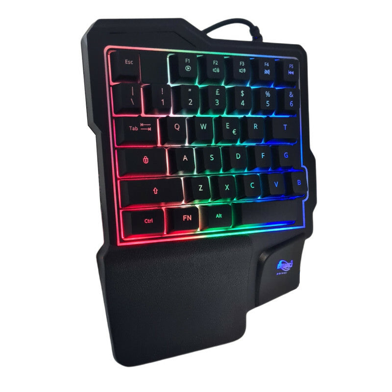 TASTIERA GAMING UNA SOLA MANO 35 TASTI CABLATI RGB USB RETROILLUMINATA LD-9300