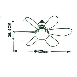 LAMPADA VENTILATORE PLAFONIERA LED SOFFITTO E27 DIMMERABILE 6 PALE TELECOMANDO