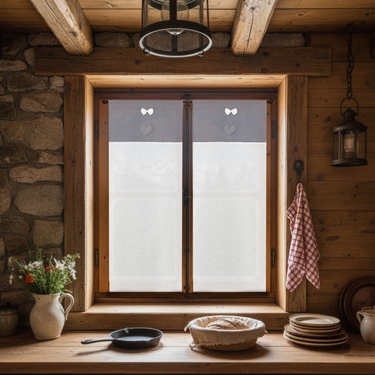 Tende Finestre Porte Interno Coppia 2pz Tessuto Semitrasparente Shabby Chic Rustica 60x150 Cm Grigia