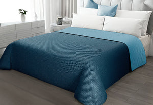 Trapunta Double Face MATRIMONIALE 250x250 cm Coperta Morbida Copriletto Tinta Unita Blu