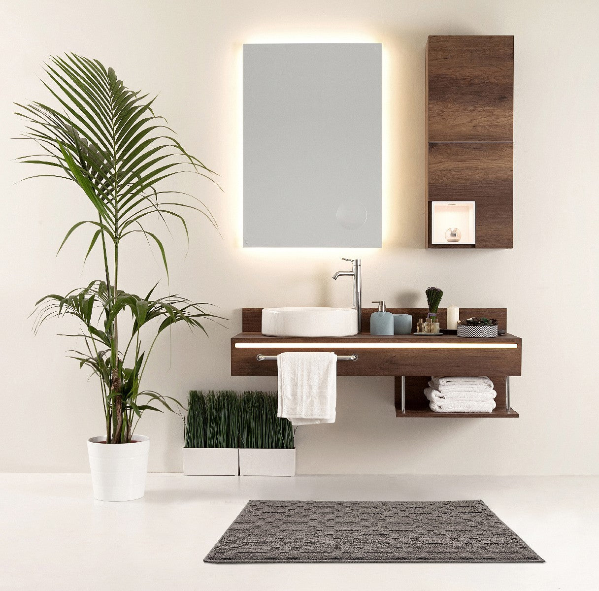 Tappeto Bagno 3D Morbido Assorbente Antiscivolo Lavabile Scendiletto Camera 45x75 Cm Marrone