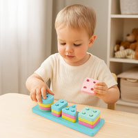 GIOCO EDUCATIVO MONTESSORI IN LEGNO CON FORME GEOMETRICHE COLORI BAMBINI 53562