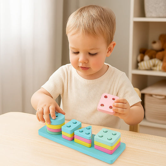 GIOCO EDUCATIVO MONTESSORI IN LEGNO CON FORME GEOMETRICHE COLORI BAMBINI 53562