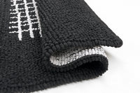 Tappeto Scendiletto Camera Bagno 65x140 cm Shaggy Puro Cotone Assorbente Antiscivolo Nero