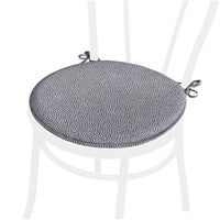 Set 4 Cuscini Sedia Maculati Rotondi Cotone Con Lacci Lavabili Morbidi Coprisedia Tondo Grigio