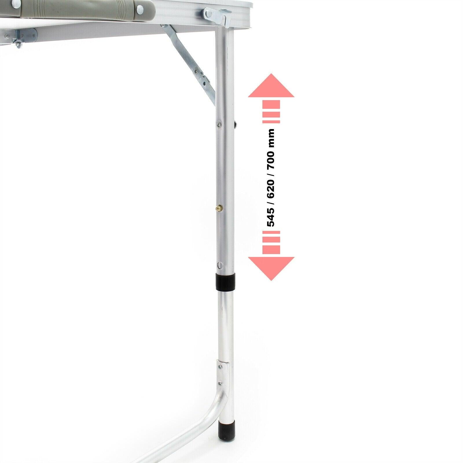 Set tavolo sgabelli da campeggio 120 cm alluminio pieghevole mobili da giardino esterno 16_0002494