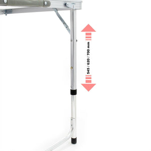 Set tavolo sgabelli da campeggio 120 cm alluminio pieghevole mobili da giardino esterno 16_0002494