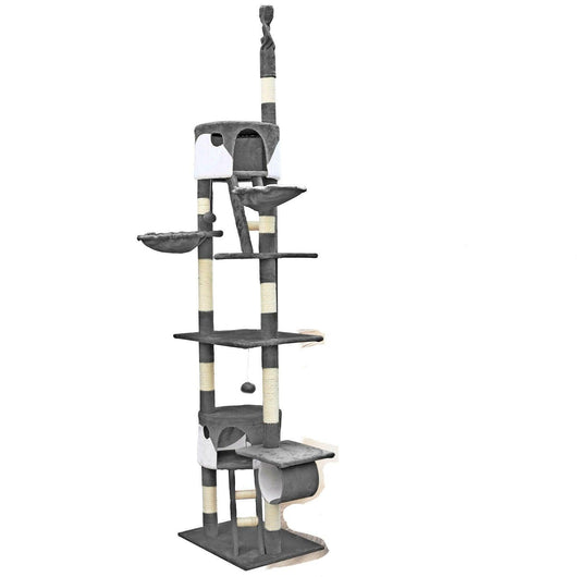 Tiragraffi da soffitto in corda di sisal per tiragraffi XXL grigio e bianco 16_0000020