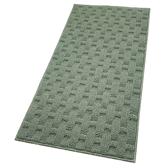 Tappeto Bagno Morbido Assorbente Antiscivolo 3D Intrecciato Scendiletto Lavabile 45x75 Cm Verde