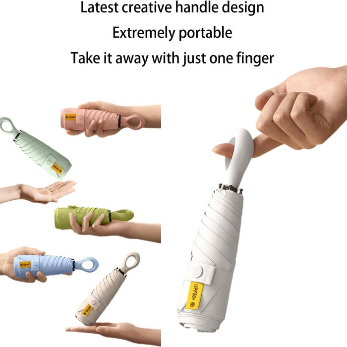 MINI OMBRELLO PORTATILE COMPATTO PIOGGIA ANTIVENTO DA BORSA BORSETTA VIAGGIO