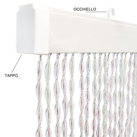 Tenda Antimosche Filo Intrecciato Gomma PVC Moschiera Finestra Porta Ingresso Multicolore - 120x230 Cm