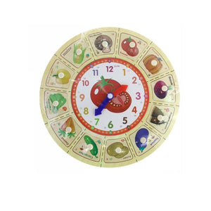 OROLOGIO EDUCATIVO IN LEGNO BAMBINI VERDURA PUZZLE GIOCO METODO MONTESSORI 53765