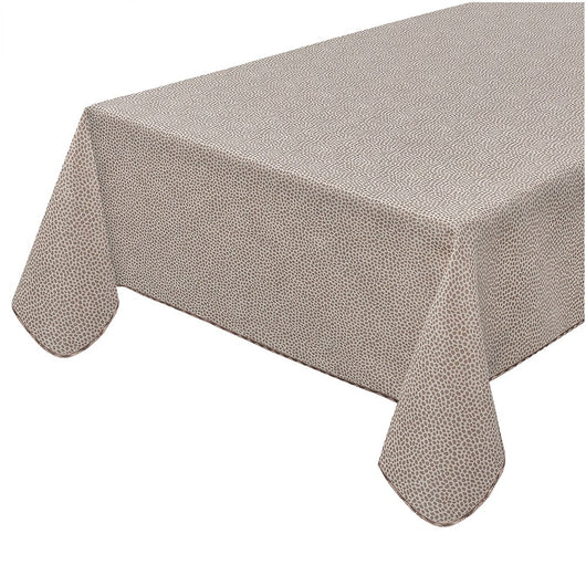 Tovaglia Antimacchia Maculata Bordata Cotone Plastificato Copritavolo Casa Cucina Marrone 120x160 Cm