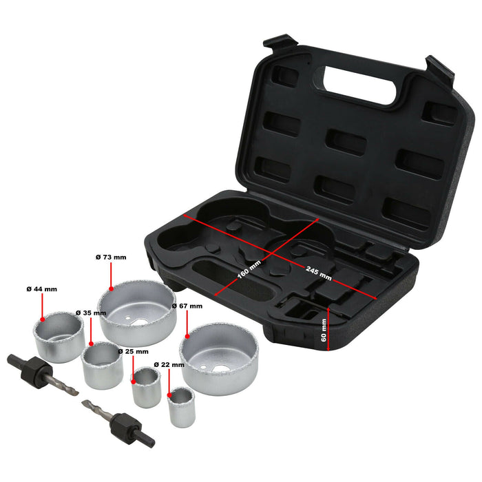 Set di seghe a tazza Set di 9 utensili per trapano Punta per foratura di piastrelle 16_0002596