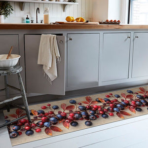 Tappeto Cucina Pvc Antimacchia 51x230 Cm Passatoia Mirtilli Antiscivolo Antisfilo