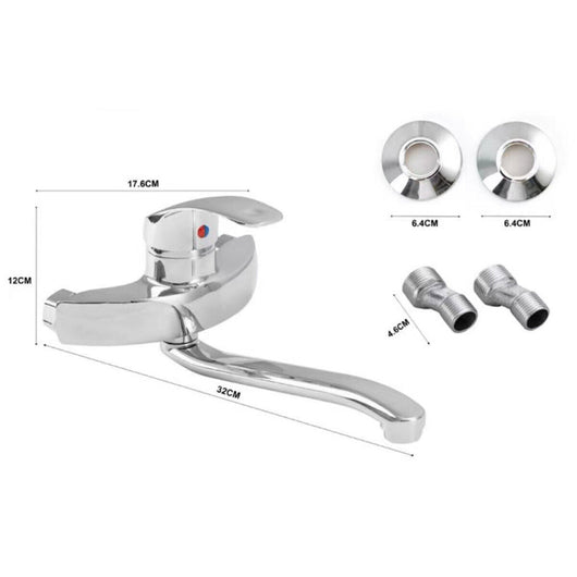 RUBINETTO MISCELATORE CROMATO CASA BAGNO VASCA COMPLETO DI KIT MONTAGGIO JH-8063