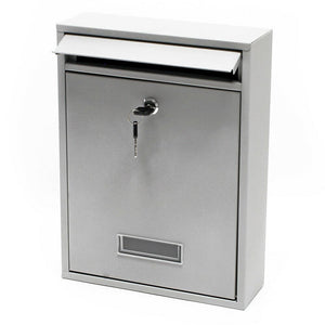 Cassetta postale di design da parete in acciaio zincato argento 16_0000068