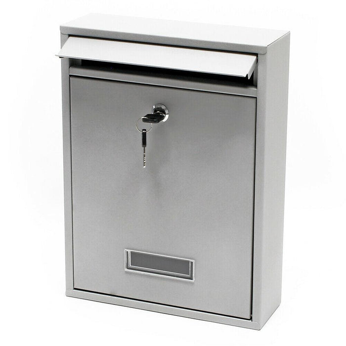 Cassetta postale di design da parete in acciaio zincato argento 16_0000068