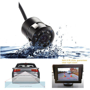 TELECAMERA 170° RETROCAMERA RETROMARCIA 8 LED A MOLLA MINI A COLORI AUTO SUV