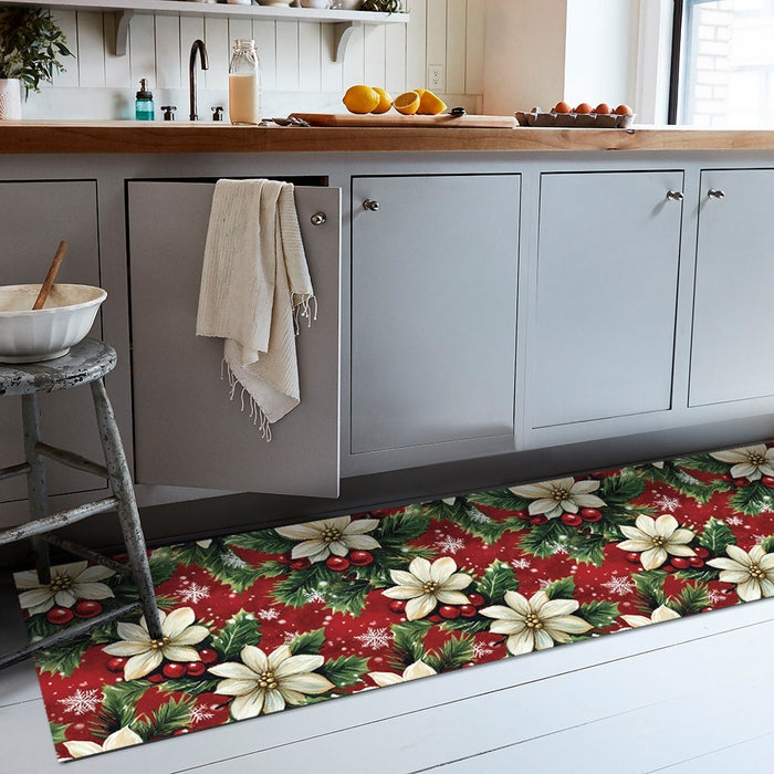 Tappeto Cucina Natale Pvc 51x270 cm Antimacchia Passatoia Antiscivolo Antisfilo Lavabile Dis_NE