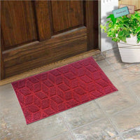Zerbino Ingresso Interno Esterno Tessuto 3D Antiscivolo Tappeto Casa Assorbente Moderno Bordeaux