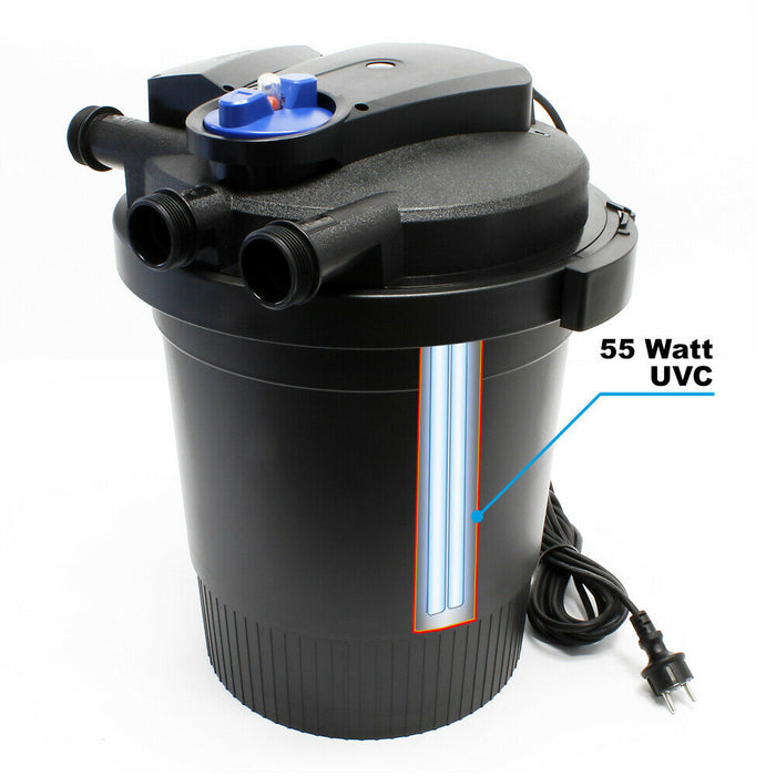 Filtro per laghetto a pressione UVC 55 Watt 60000 litri facile pulizia 16_0001906