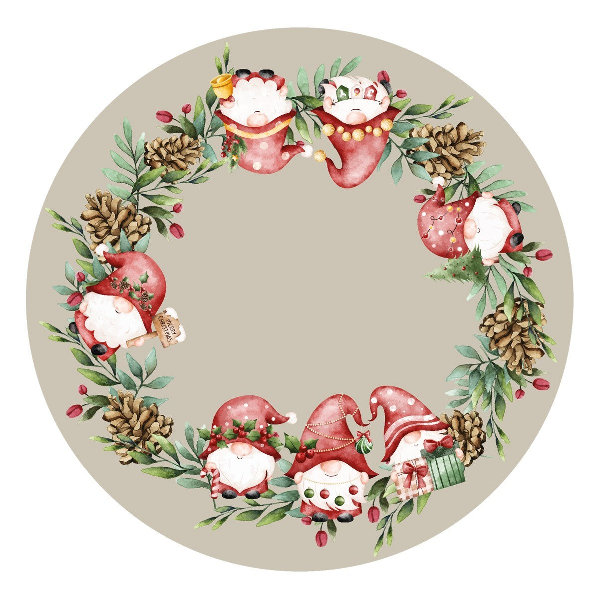 Tappeto Sotto Albero Natale Rotondo 100 Cm Addobbi Decoro Ingresso Natalizio Base Regali Dis A