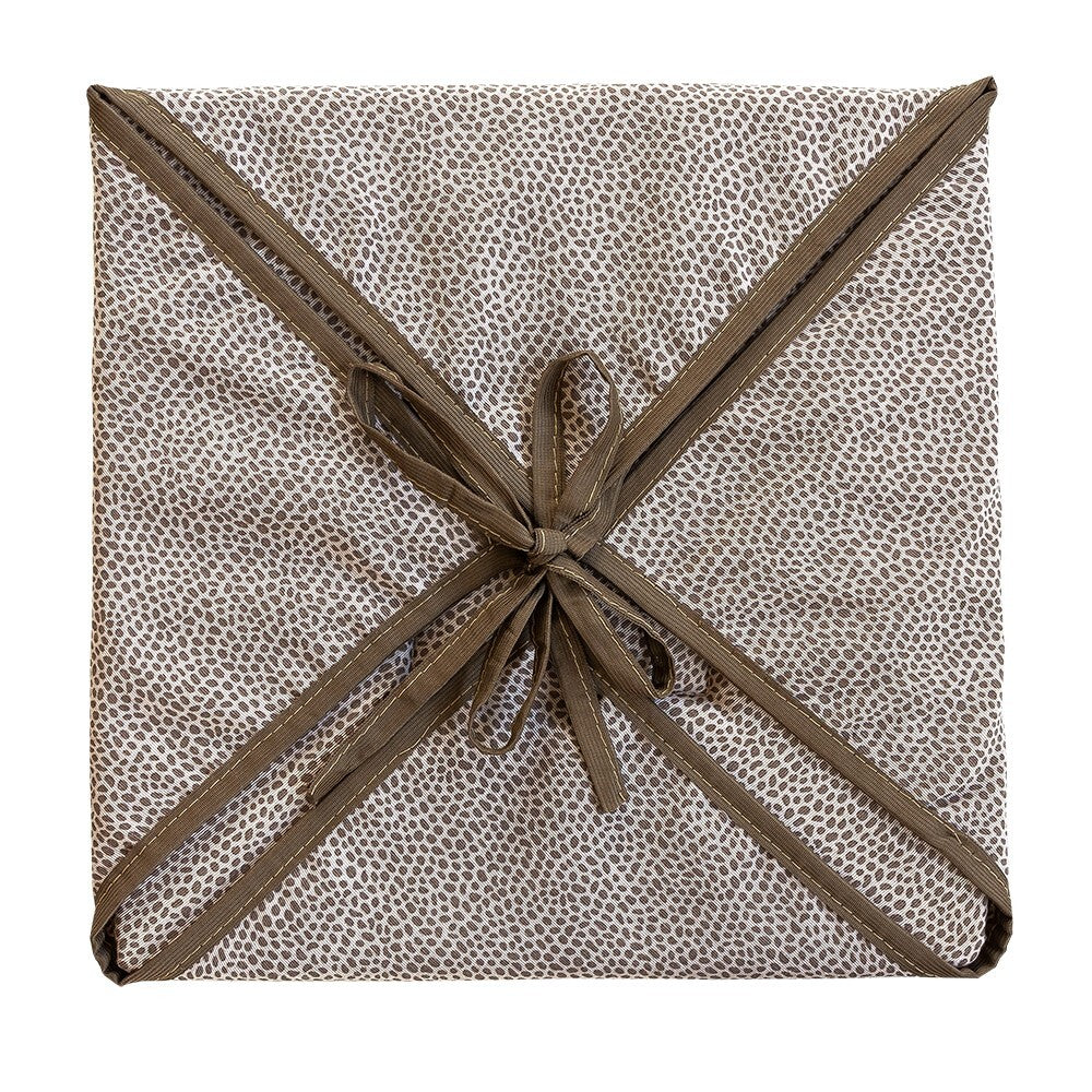 Set 6 Cuscini Sedia Cotone Con Alette Lavabili Morbidi Universali Moderni Coprisedia Maculati Marrone