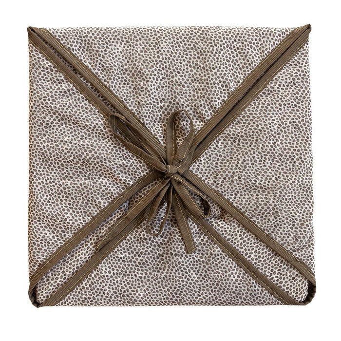 Set 6 Cuscini Sedia Cotone Con Alette Lavabili Morbidi Universali Moderni Coprisedia Maculati Marrone