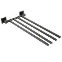 PORTA ASCIUGAMANI 4 ASTE SUPPORTO PER BAGNO DA MURO ASTA CASA NERO 02123