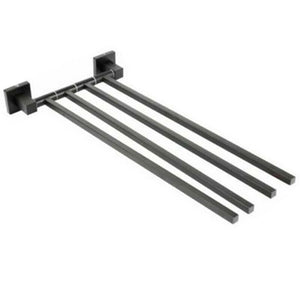 PORTA ASCIUGAMANI 4 ASTE SUPPORTO PER BAGNO DA MURO ASTA CASA NERO 02123