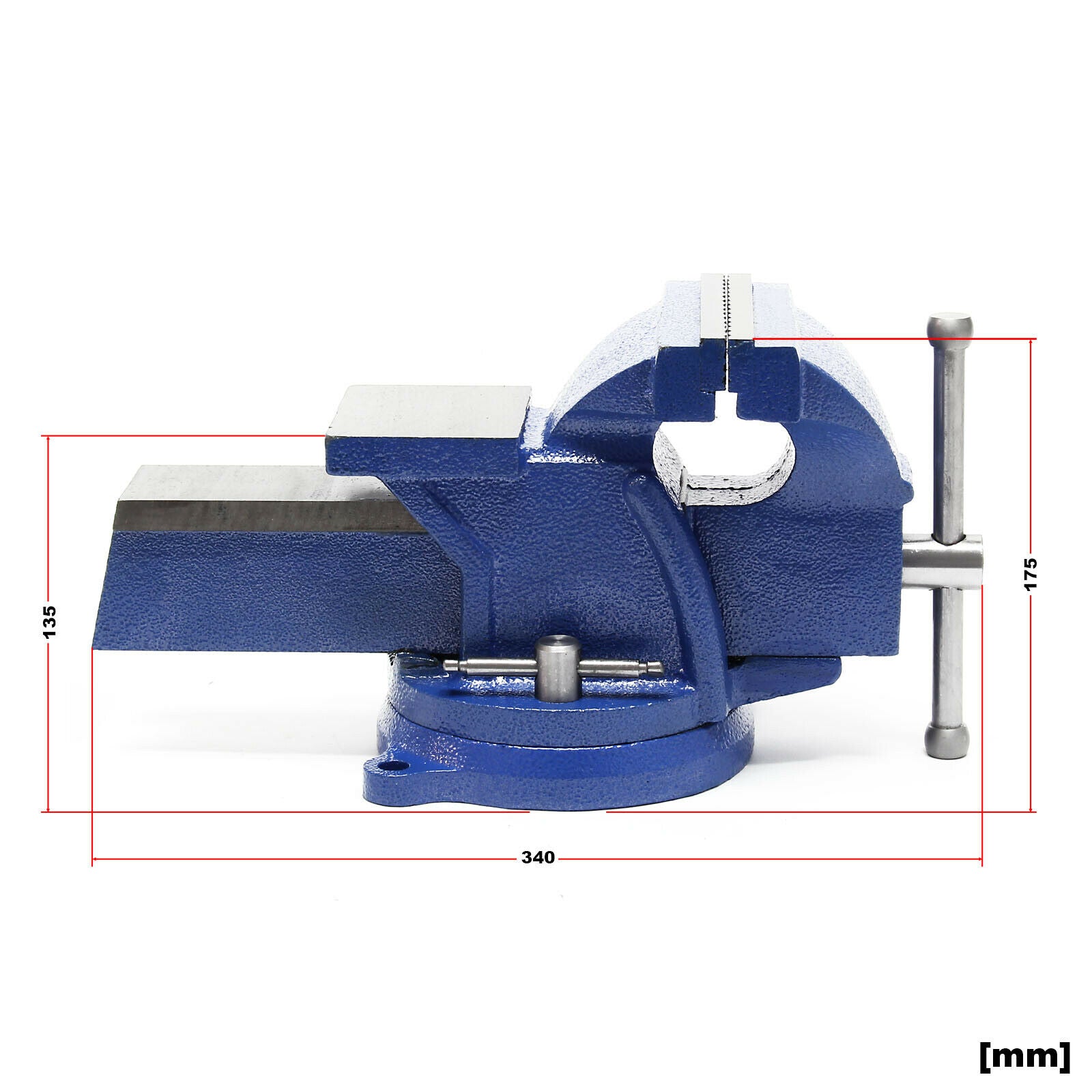 Ganascia di bloccaggio morsa per carichi pesanti 125 mm 360 gradi con incudine 127 mm officina 16_0000321