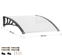 Pensilina Tettoia Modulare 120x80 Cm Tetto Esterno Alveolare Policarbonato Resistente Trasparente