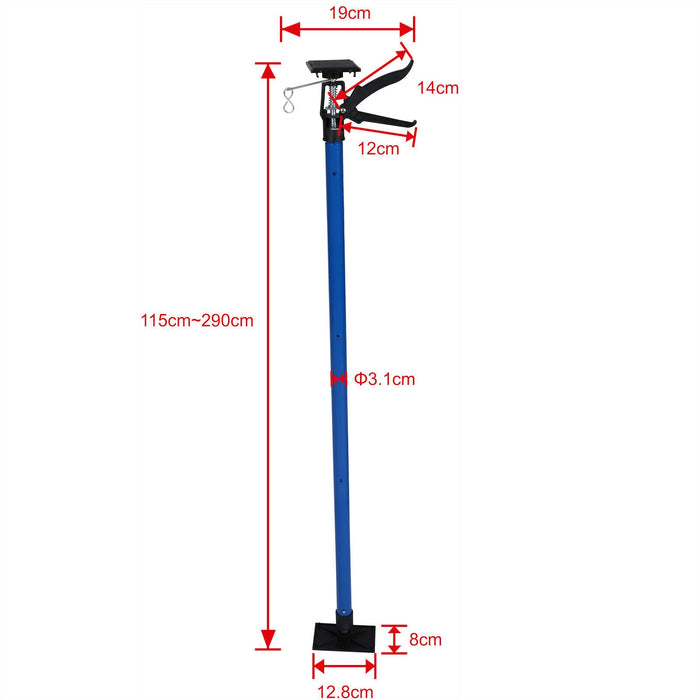 Supporto puntello supporto soffitto asta telescopica barra acciaio 115-290cm 30 kg blu 16_0000509